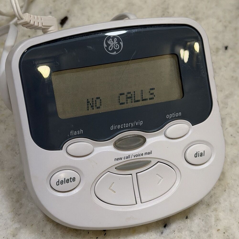 GE Home Caller ID Model 29092GC1-A With Power & Phone Cord Fresh Batteries Works